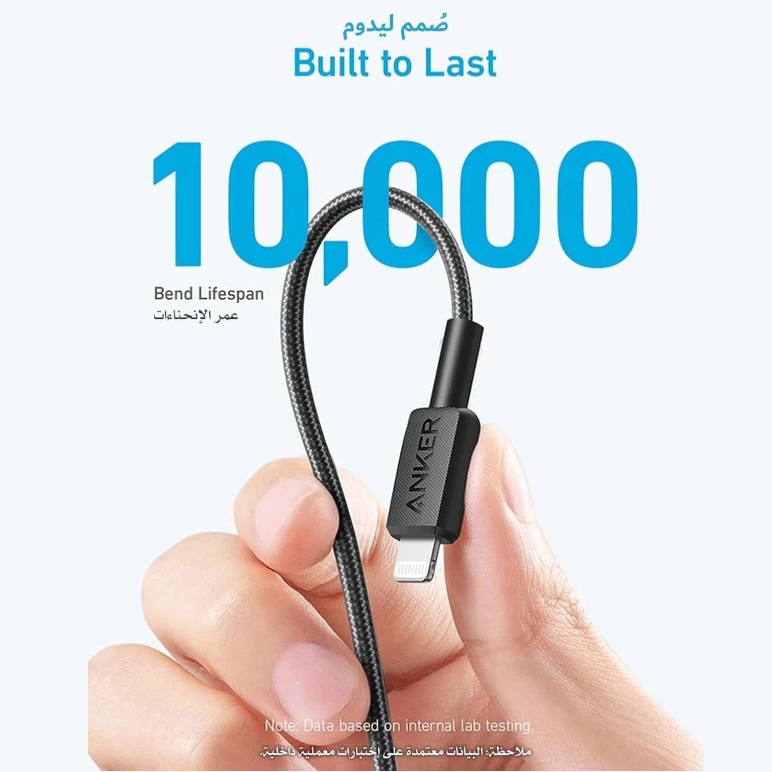 Anker 322 USB-C to Lightning Cable 0.9M, MFi Certified Braided iPhone Charger – Black - Damoo