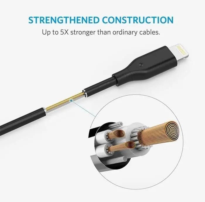 Anker PowerLine Select+ USB to Lightning Cable 0.9M, MFi Certified Fast Charging – Black - Damoo