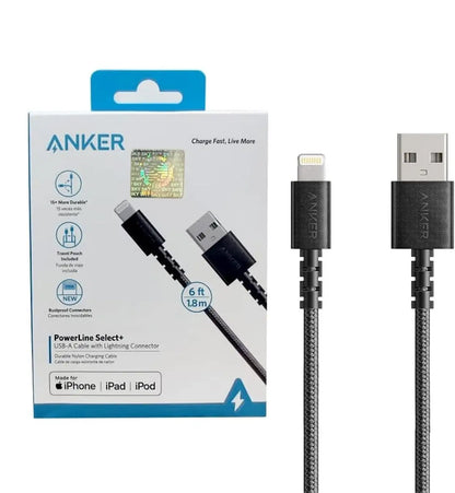 Anker PowerLine Select+ USB to Lightning Cable 0.9M, MFi Certified Fast Charging – Black - Damoo