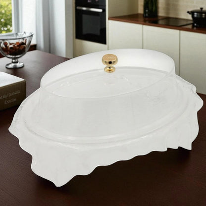 Ansa Luxury Acrylic Serving Tray – Clear Decorative Tray with Handles for Coffee Table, Vanity & Home Décor - Damoo