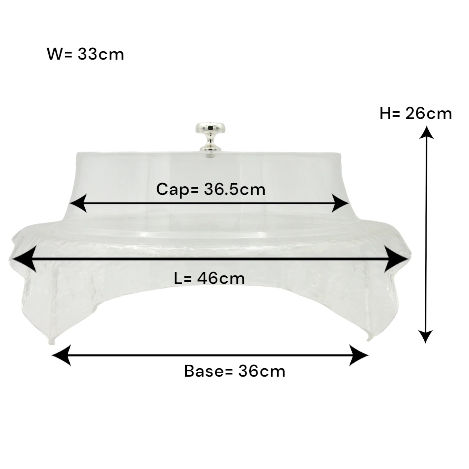 Ansa Luxury Acrylic Serving Tray – Clear Decorative Tray with Handles for Coffee Table, Vanity & Home Décor - Damoo