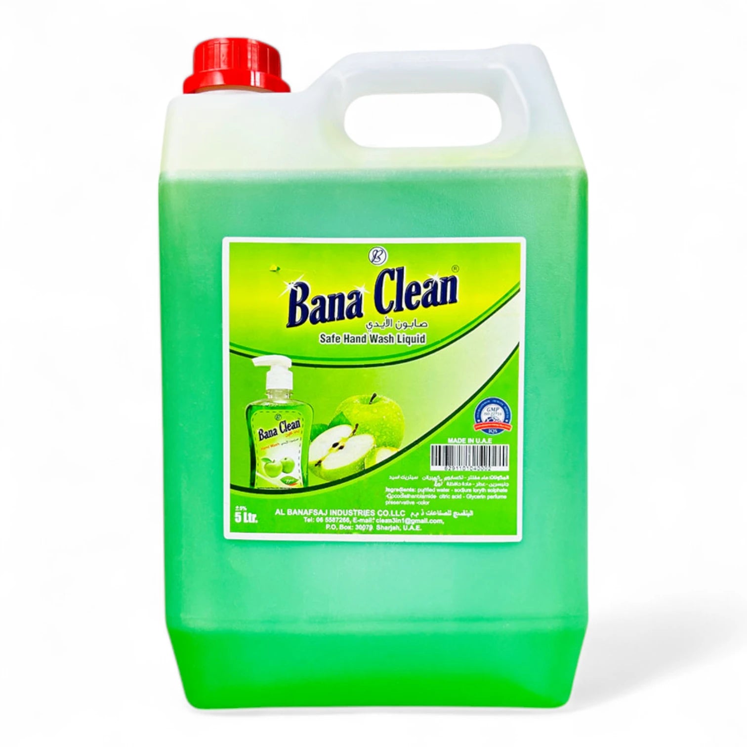 Bana Clean Apple Hand Wash – 5L – Refreshing Liquid Hand Soap with Crisp Green Apple Scent – Gentle & Moisturizing Formula - Damoo