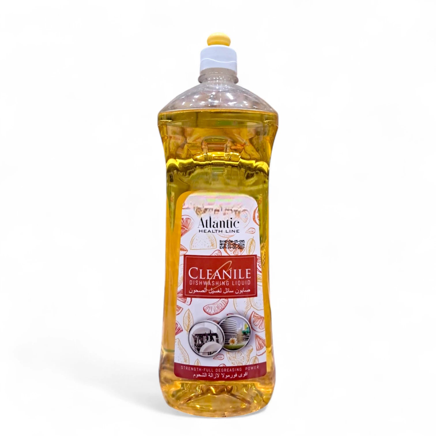 Atlantic Lemon Dishwashing Liquid – 1L Super Formula with Natural Lemon Extracts | Phosphate-Free, Powerful on Grease, Gentle on Hands - Damoo