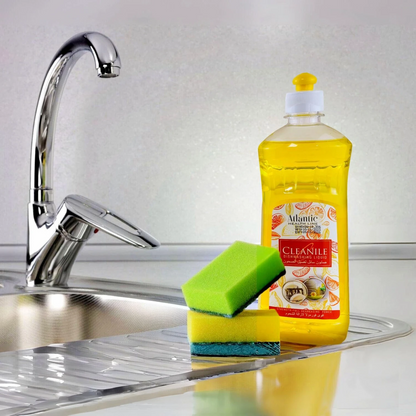 Atlantic Lemon Dishwashing Liquid – 1L Super Formula with Natural Lemon Extracts | Phosphate-Free, Powerful on Grease, Gentle on Hands - Damoo
