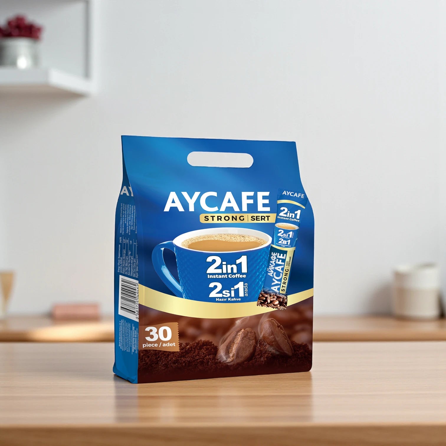 Aycafe 2-in-1 Instant Coffee – 30 Sachets | Unsweetened White Coffee Mix with Medium-Dark Roast | Convenient & Travel-Friendly Pouch - Damoo