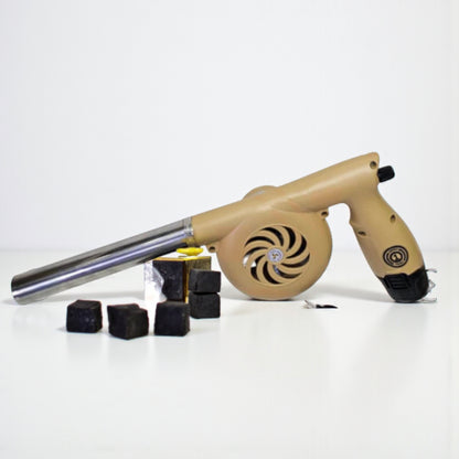 Rechargeable Barbecue Blower – Portable Electric BBQ Fan with USB & Car Charger | Powerful Air Blower for Charcoal, Camping, Home, Park & Beach – Gold