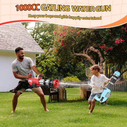Electric Gatling Water Gun for Kids – Automatic Rotating Barrel Water Blaster with Long Range, Durable Waterproof Design, Outdoor Summer Toy for +6 Years