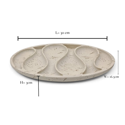 Chamotte White Glossy Handmade Ceramic Snack & Jewelry Plate – Lead-Free, Dishwasher Safe, Eco-Friendly Portuguese Tableware - Damoo
