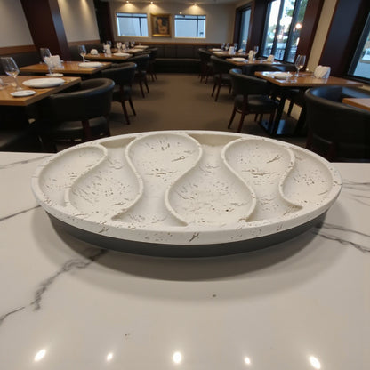 Chamotte White Glossy Handmade Ceramic Snack & Jewelry Plate – Lead-Free, Dishwasher Safe, Eco-Friendly Portuguese Tableware - Damoo