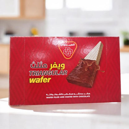 Al-Seedawi Triangular Chocolate Coated Wafer Biscuits – Crispy Layered Wafer Filled with Cream & Covered in Rich Chocolate – Crunchy Snack Treat - Damoo