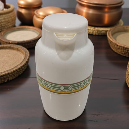 Insulated Vacuum Jug 2.2L – Floral-design | Premium Plastic Thermos Flask with Q100 Glass Insert | German-Made Double-Wall Design for Excellent Heat Retention - Damoo