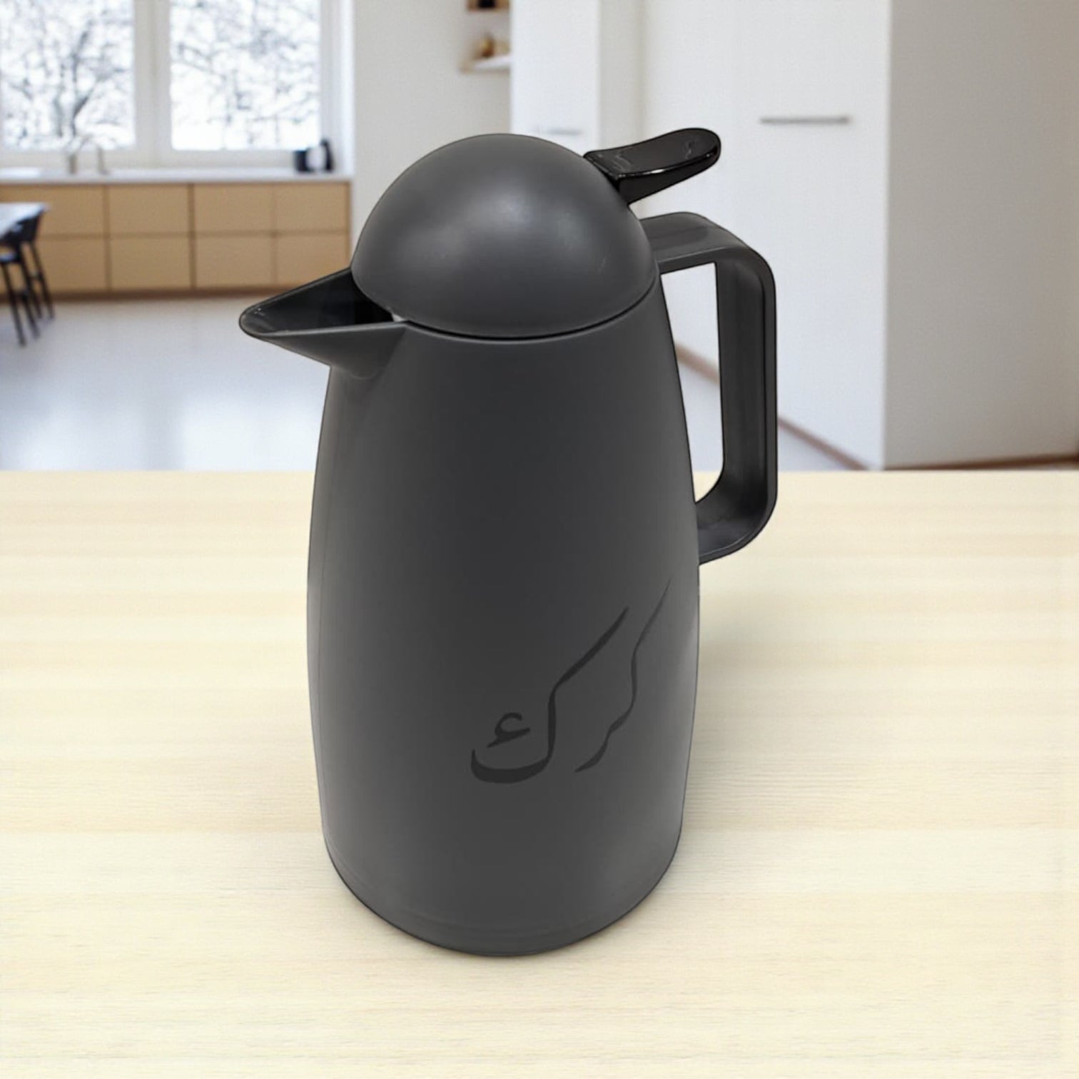 Crystal House Arabic Thermos Flask  – Modern Brown & White Collection | Double-Wall Insulated Flask for Hot Drinks - Damoo