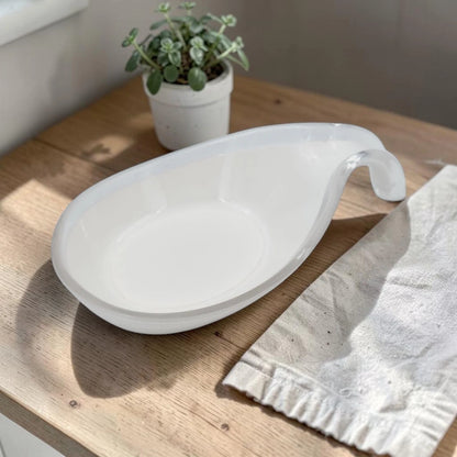 Kitchen Spoon Rest Holder, Heat Resistant Utensil Rest for Cooking Spoons Ladles Spatulas, Countertop Drip Tray, Available in Black and White - Damoo