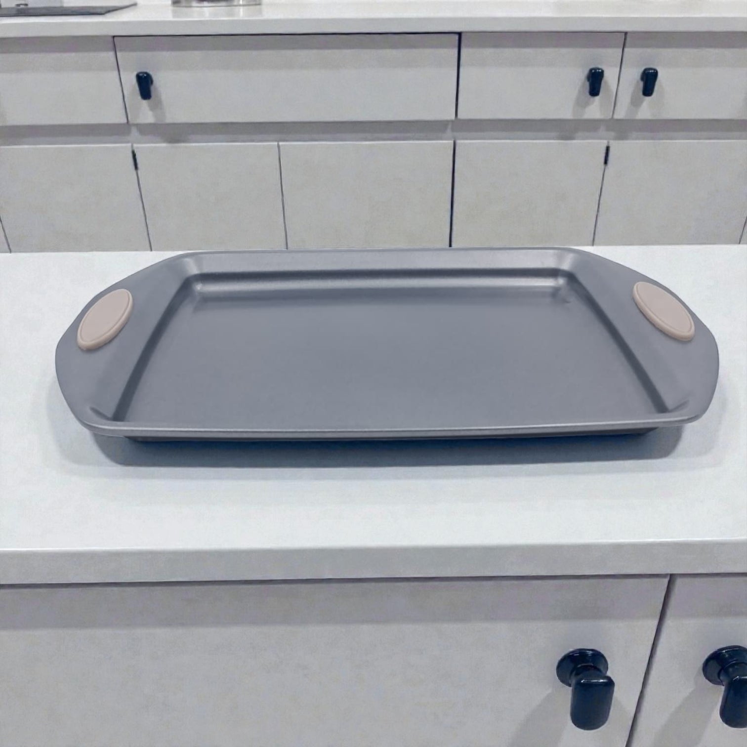 MSLE Non-Stick Metal Baking Dish with Easy-Grip Handles – Rectangular Oven Baking Pan, Gray (Available in 36L & 42L Sizes) - Damoo