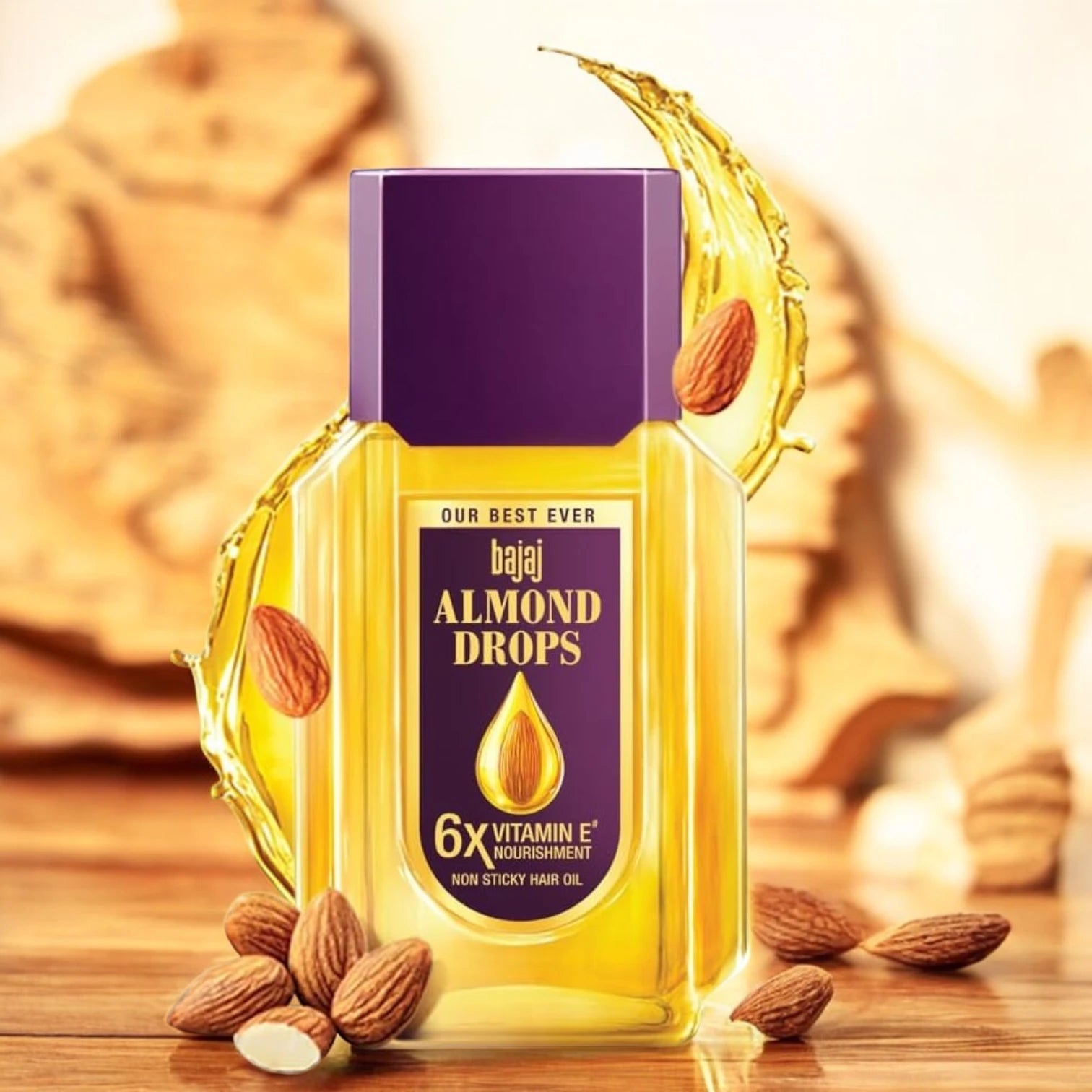 Bajaj Almond Drops Hair Oil – 100ml | 6X Vitamin E Nourishment | Non-Sticky Lightweight Oil for Hair Fall Control & Shine | Suitable for All Hair Types - Damoo