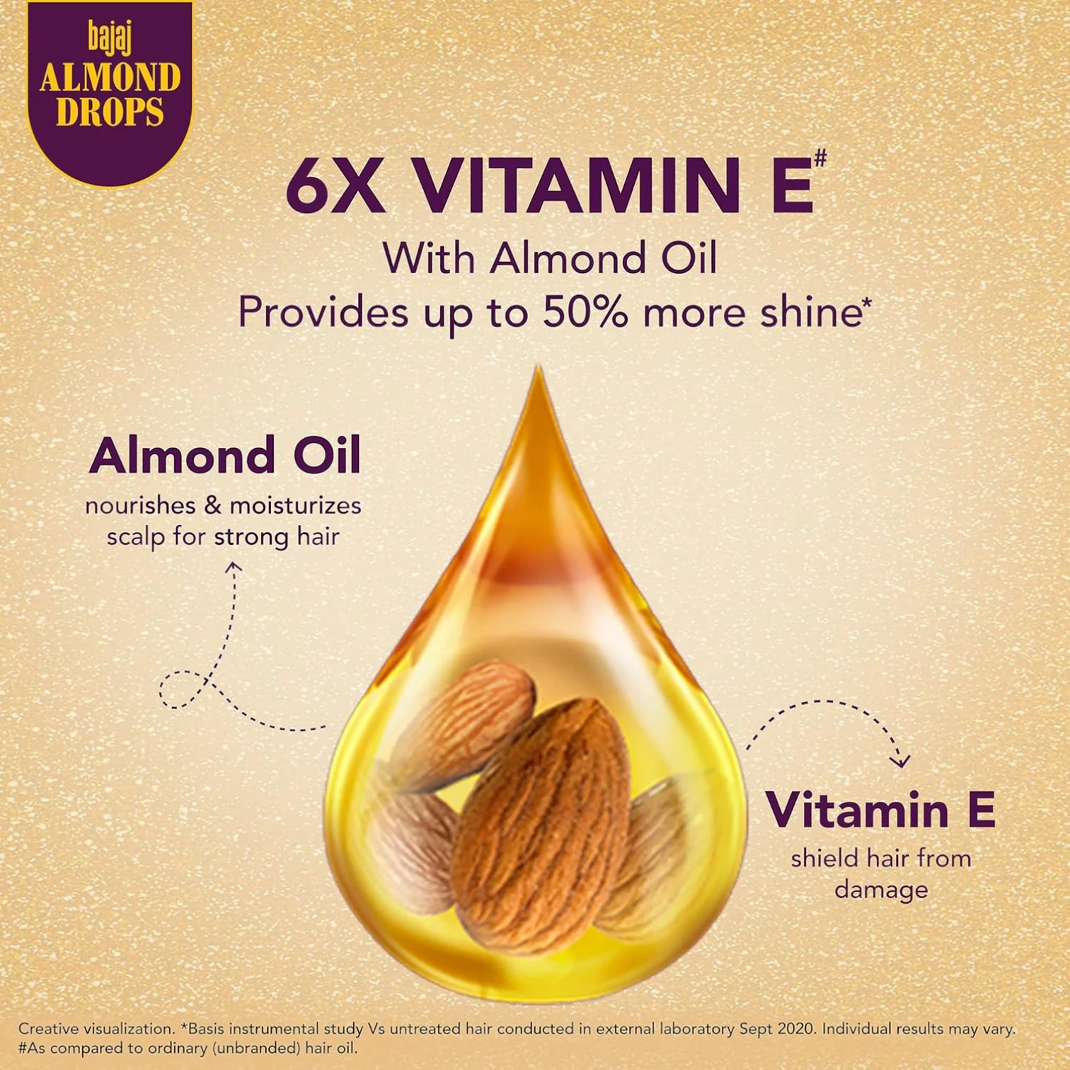 Bajaj Almond Drops Hair Oil – 100ml | 6X Vitamin E Nourishment | Non-Sticky Lightweight Oil for Hair Fall Control & Shine | Suitable for All Hair Types - Damoo