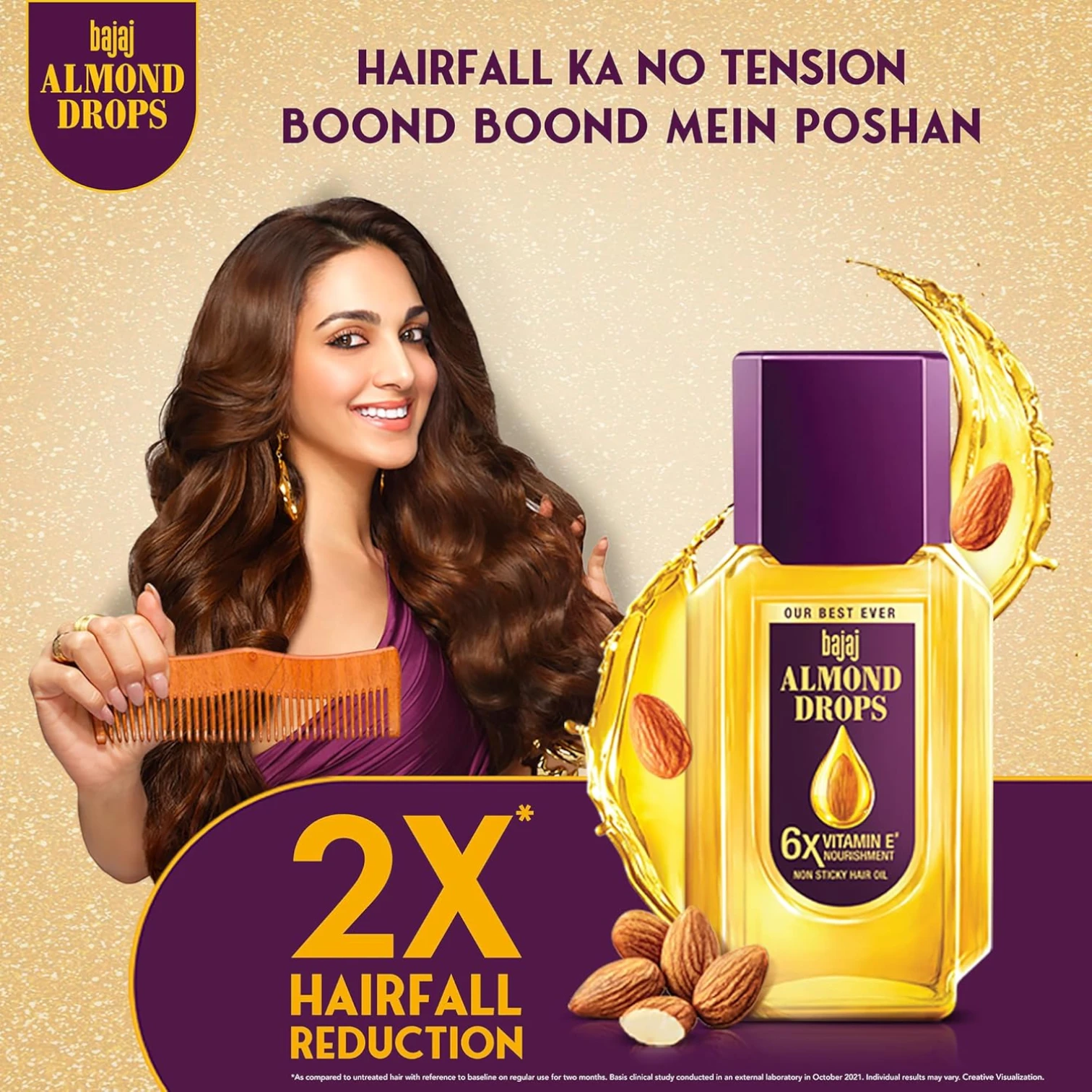 Bajaj Almond Drops Hair Oil – 100ml | 6X Vitamin E Nourishment | Non-Sticky Lightweight Oil for Hair Fall Control & Shine | Suitable for All Hair Types - Damoo