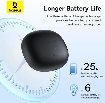 Baseus AirGo AS01 Open-Ear Bluetooth 5.3 Clip-On Sports Earphones – Wireless Headphones for Running & Fitness, iPhone & Android Compatible - Damoo