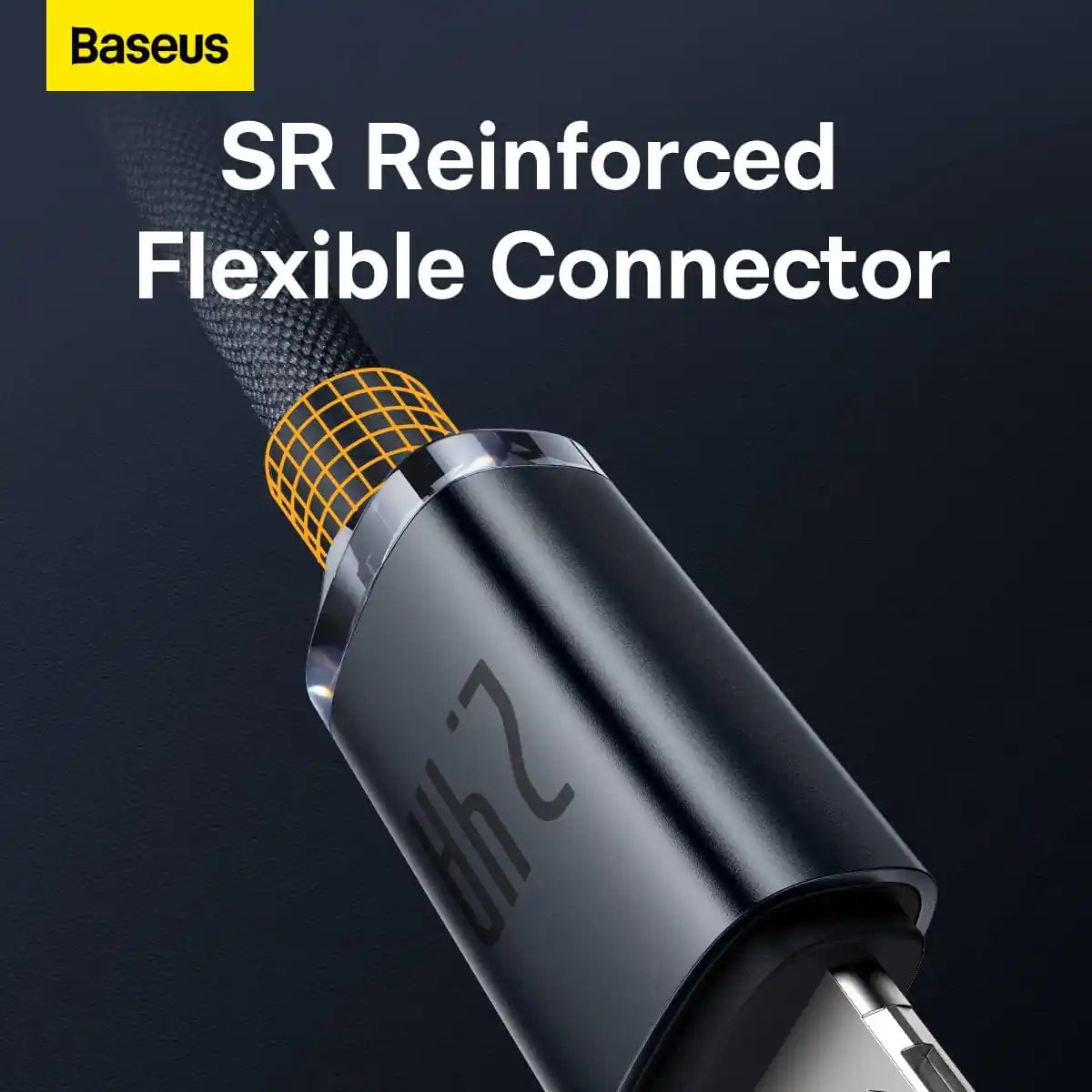 Baseus Crystal Shine Lightning Cable 1.2M – 2.4A Fast Charging & Data Sync for iPhone, iPad, AirPods – Black - Damoo
