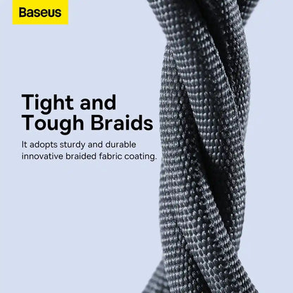 Baseus Crystal Shine Lightning Cable 1.2M – 2.4A Fast Charging & Data Sync for iPhone, iPad, AirPods – Black - Damoo