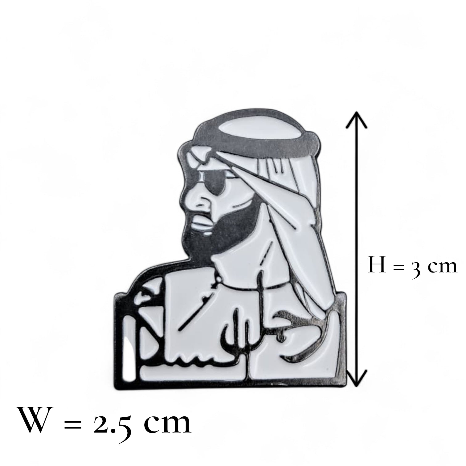 UAE Leader Magnetic Badge – Elegant Arabic Calligraphy Design – National Day Enamel Lapel Magnet (H3cm x W2.5cm) - Damoo