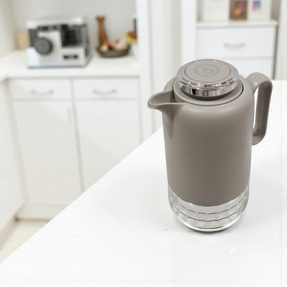 Germax Vacuum Flask Set – Soft Grey & Silver | Elegant Dual Flask Set for Coffee & Tea  0.7L | Premium Insulated Design for Long-Lasting Heat Retention - Damoo