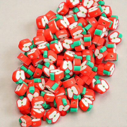 Italo Apple Shape Beads for DIY Jewellery & Craft Making – Decorative Polymer Beads for Bracelets, Necklaces & Kids Crafts (50 PCS) - Damoo