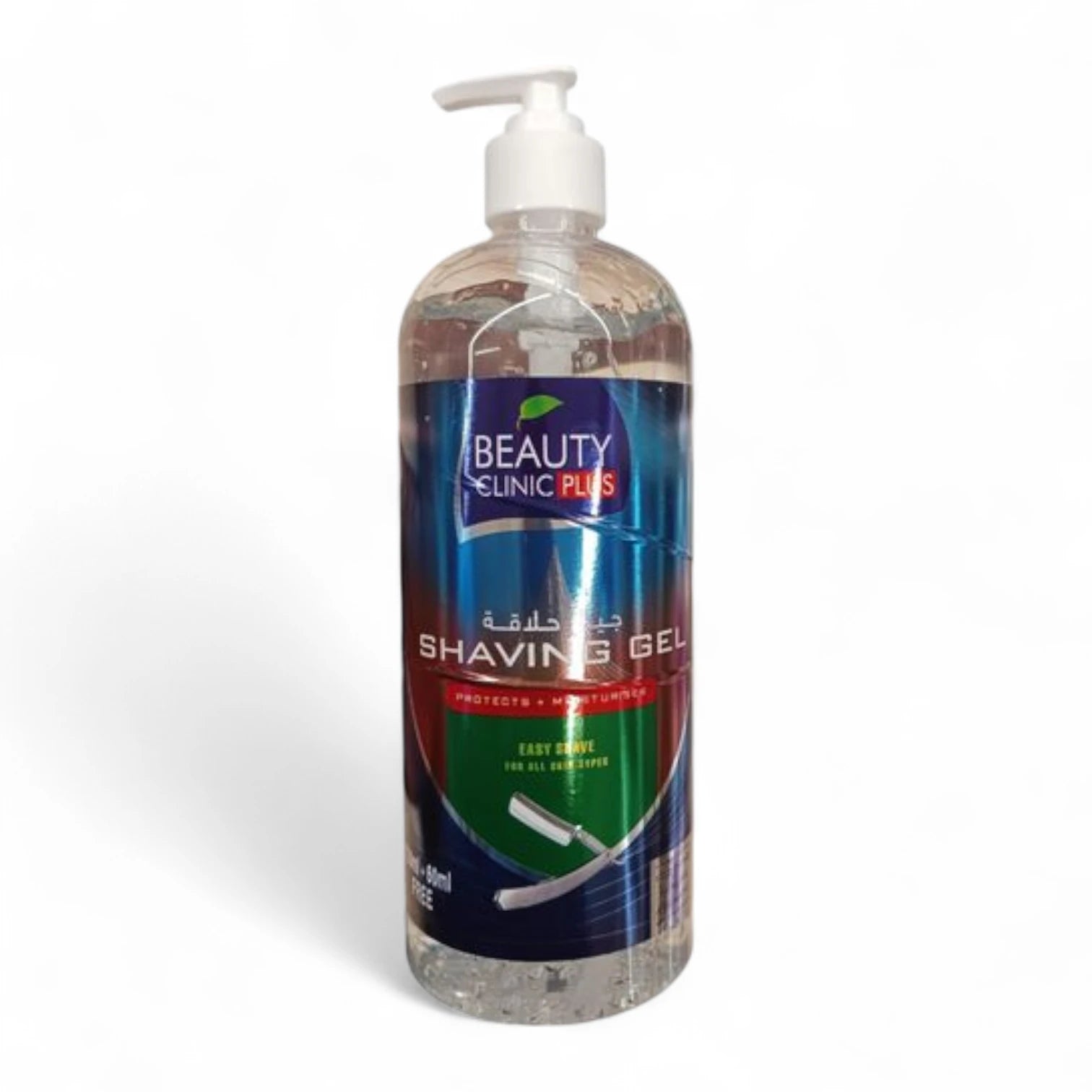 Beauty Clinic Clear Shaving Gel – 760ml | Aloe Vera & Glycerine | Non-Foaming Hydrating Gel for Precision Shave | Maximum Visibility for Beard Styling - Damoo