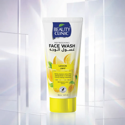 Beauty Clinic Lemon Face Wash – Brightening Cleanser with Vitamin C & Natural Lemon Extract for Radiant, Even Skin Tone, Oil Control & Daily Purification – Suitable for All Skin Types – 150ml Tube - Damoo