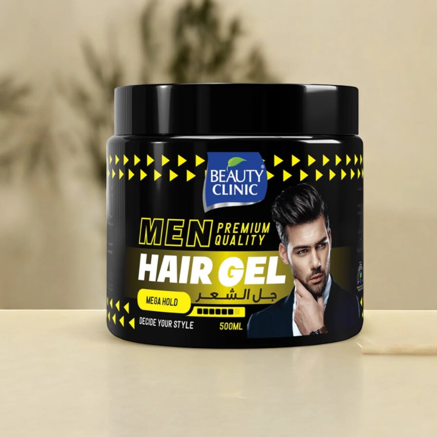 Beauty Clinic Mega Hold Hair Gel for Men – Ultra Strong 24H Hold – 500ml | Non-Sticky, Long-Lasting Control for All Hair Types - Damoo