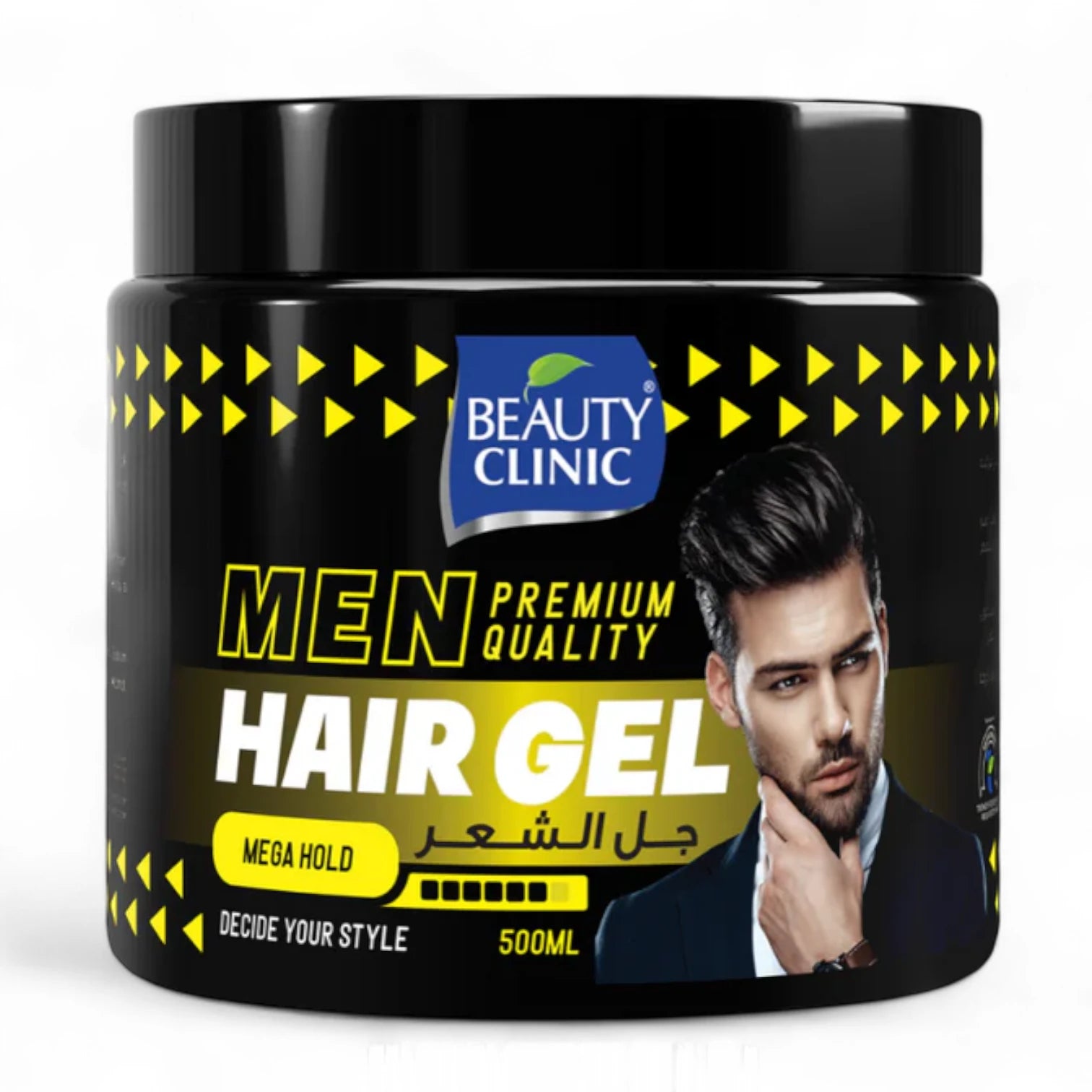 Beauty Clinic Mega Hold Hair Gel for Men – Ultra Strong 24H Hold – 500ml | Non-Sticky, Long-Lasting Control for All Hair Types - Damoo