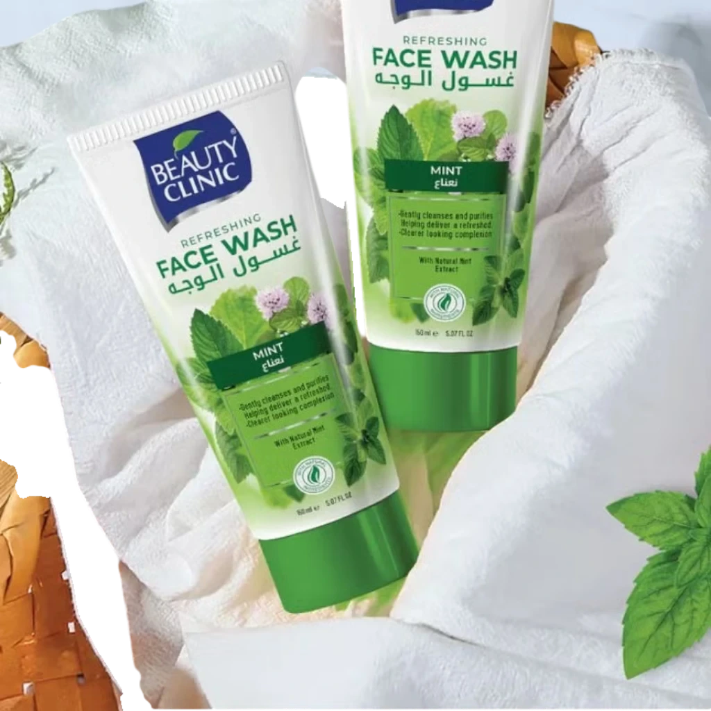 Beauty Clinic Mint Face Wash – 150ml Tube – Revitalizing Facial Cleanser with Vitamin C, Pore-Purifying, Oil Control & Cooling Mint Sensation – Gentle Daily Skincare for Fresh, Clear Complexion - Damoo