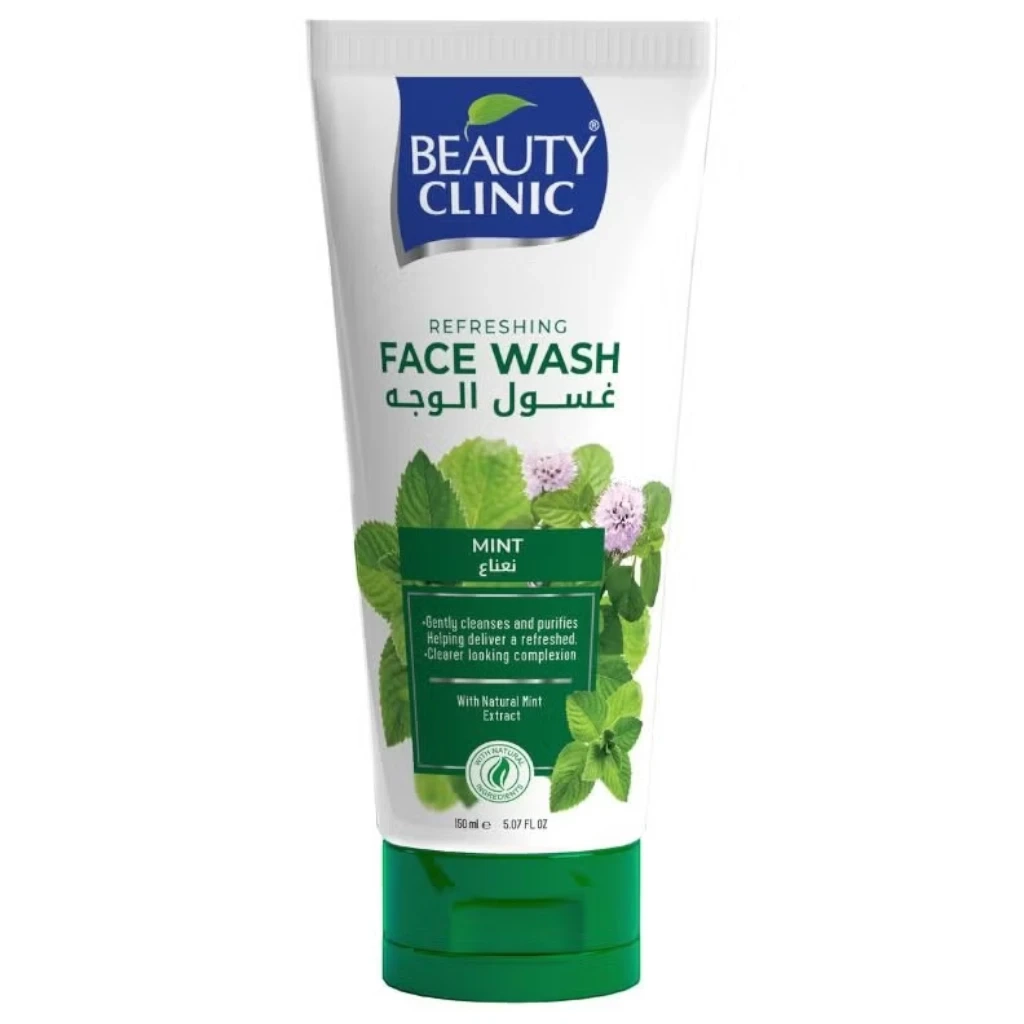 Beauty Clinic Mint Face Wash – 150ml Tube – Revitalizing Facial Cleanser with Vitamin C, Pore-Purifying, Oil Control & Cooling Mint Sensation – Gentle Daily Skincare for Fresh, Clear Complexion - Damoo