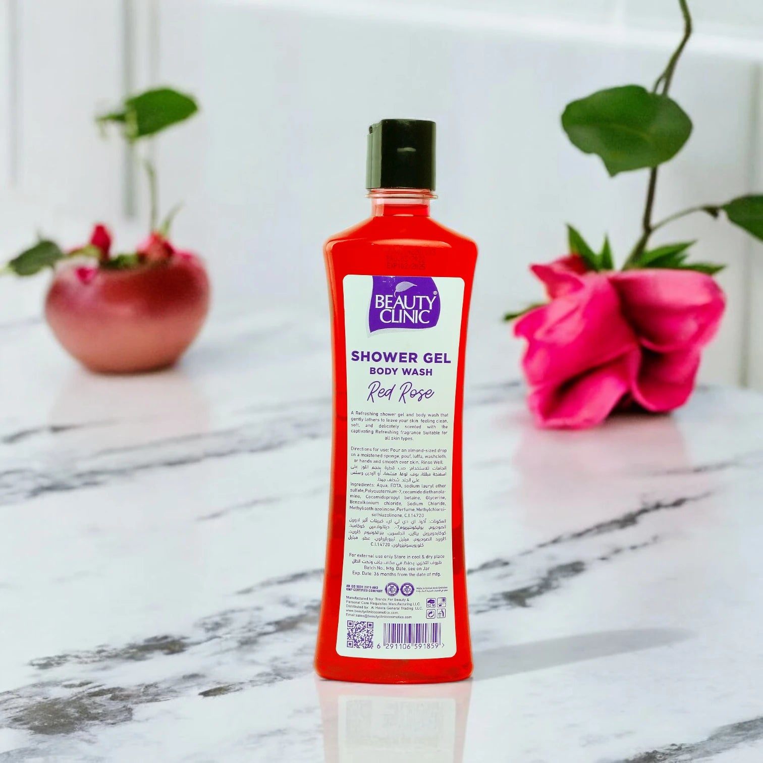 Beauty Clinic Shower Gel Rose, 500ml | Gentle, Luxurious & Silky Body Wash for Moisturized Skin - Damoo