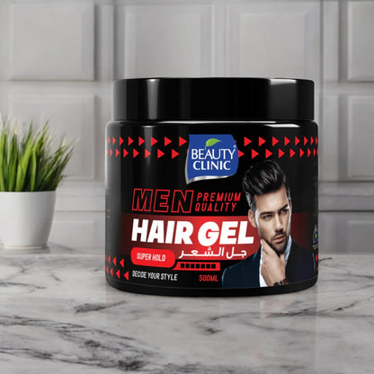 Beauty Clinic Super Hold Hair Gel for Men – Long-Lasting Style Control – 500ml | Non-Sticky, Sleek Finish for All Hair Types - Damoo