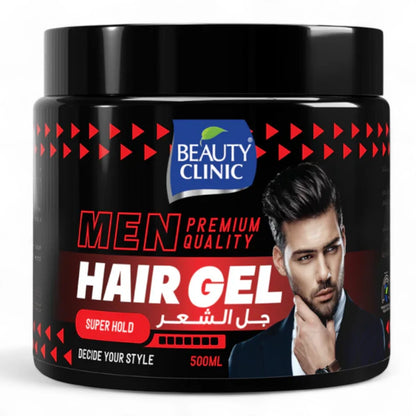 Beauty Clinic Super Hold Hair Gel for Men – Long-Lasting Style Control – 500ml | Non-Sticky, Sleek Finish for All Hair Types - Damoo