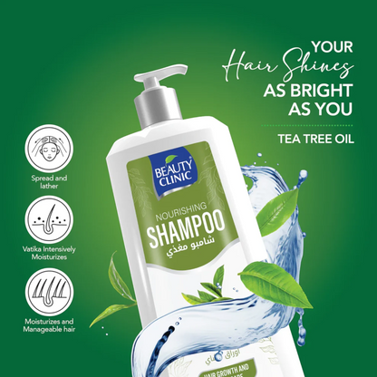 Beauty Clinic Tea Tree Oil Shampoo 750ml – Anti-Dandruff, Volumizing & Purifying Cleanser for All Hair Types | Fortifies Roots | Soothes Scalp | Paraben-Free - Damoo