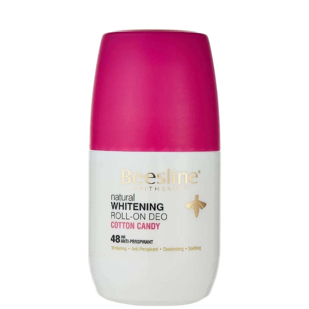 Beesline Natural Whitening Roll-On Deodorant – Cotton Candy, 50ml | 48H Antiperspirant for Sensitive Skin | Soothes, Moisturizes & Brightens Underarms | No Harsh Chemicals - Damoo