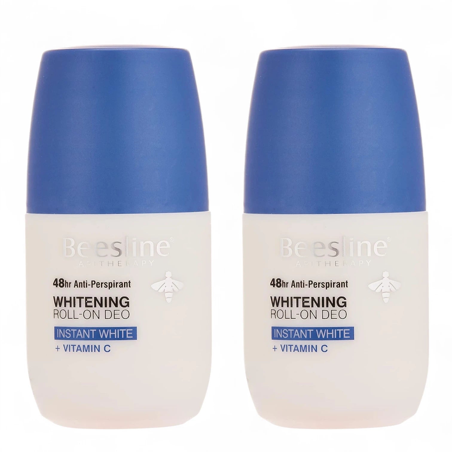 Beesline Natural Whitening Roll-On Deodorant Instant White with Vitamin C – 2x50ml | 48H Protection | Brightening & Sweat Control | No Aluminum or Parabens - Damoo