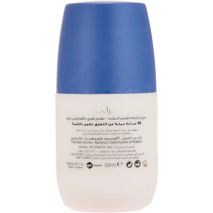 Beesline Natural Whitening Roll-On Deodorant Instant White with Vitamin C – 2x50ml | 48H Protection | Brightening & Sweat Control | No Aluminum or Parabens - Damoo