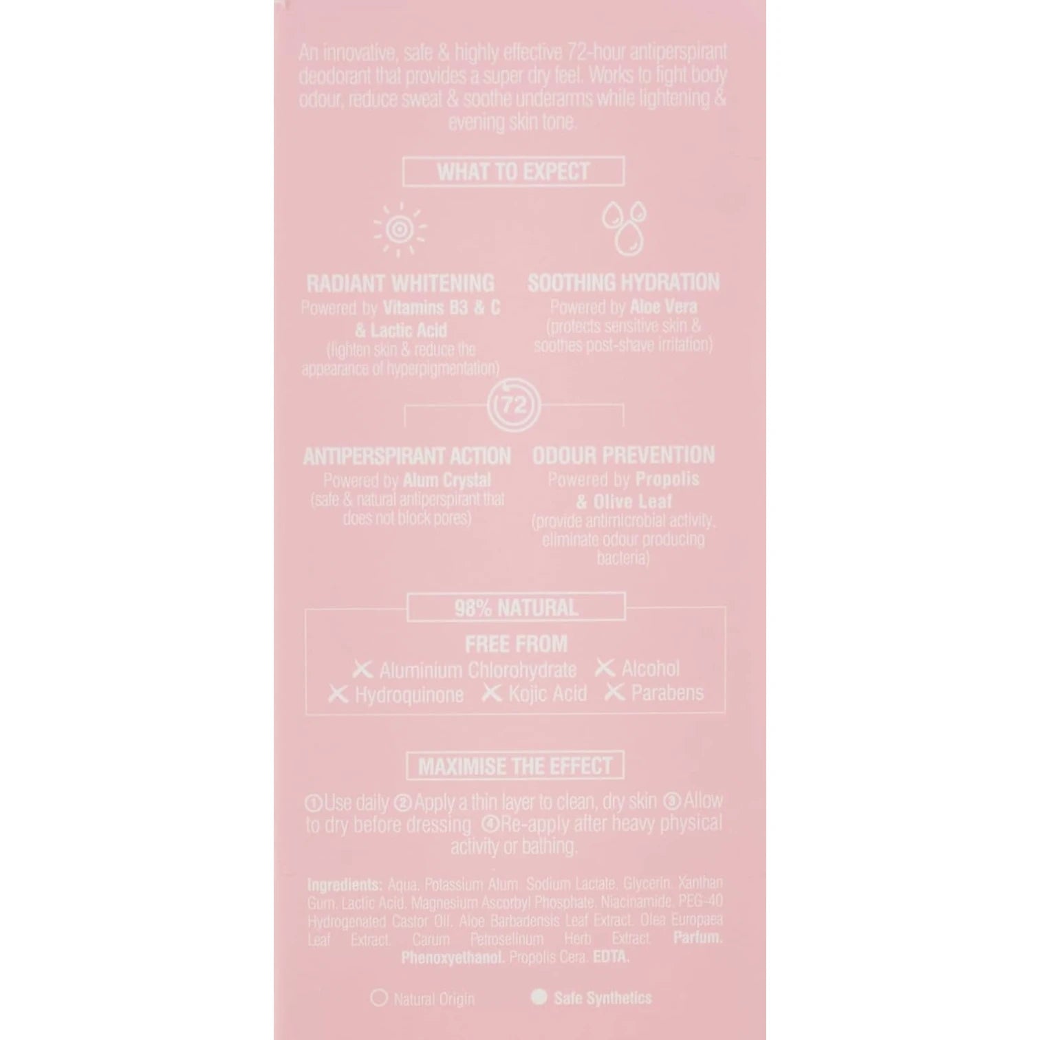 Beesline Natural Whitening Roll-On Deodorant Super Dry Jouri Rose 2 Pcs 50ml | Long-Lasting Odor & Sweat Protection | Natural Formula for Fresh, Smooth Underarms - Damoo