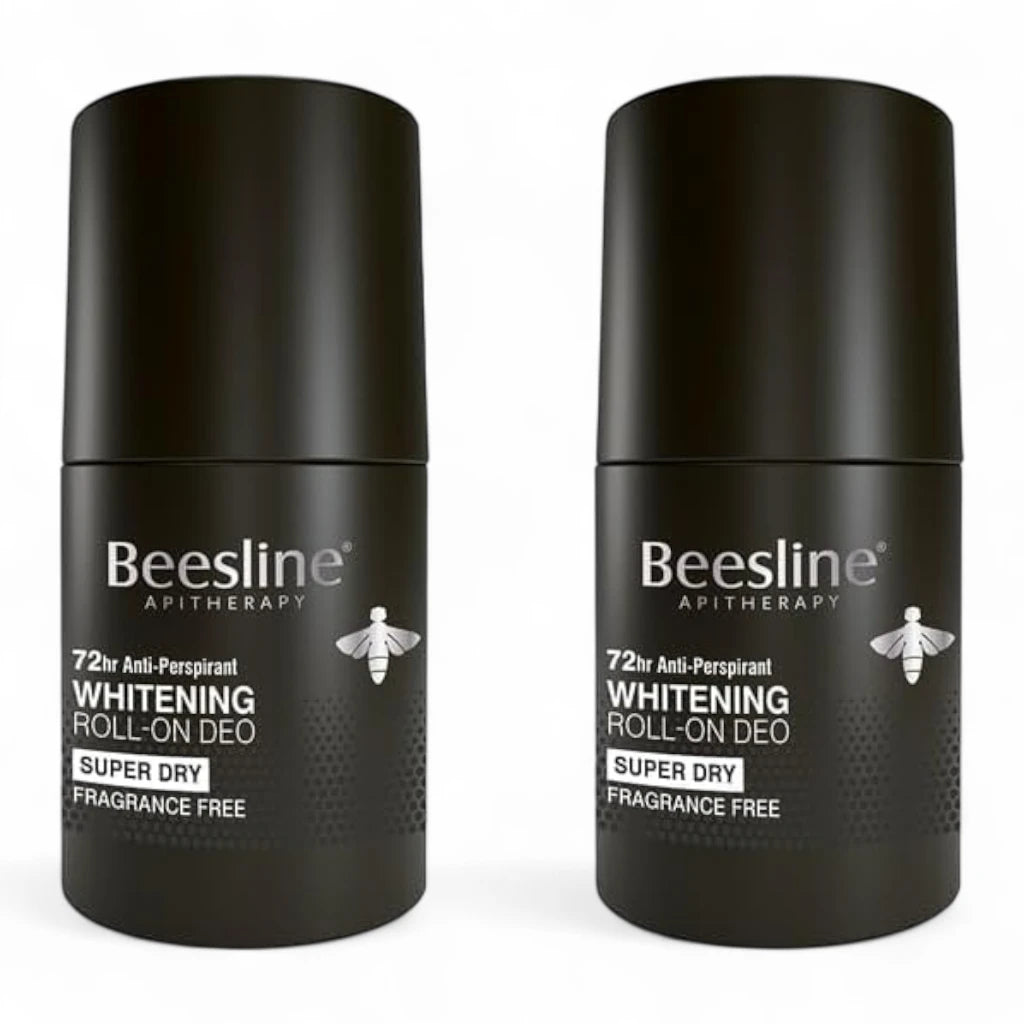 Beesline Roll-On Deodorant Super Dry Fragrance Free 2 Pcs 50ml – 72HR Antiperspirant, Even Skin Tone - Damoo