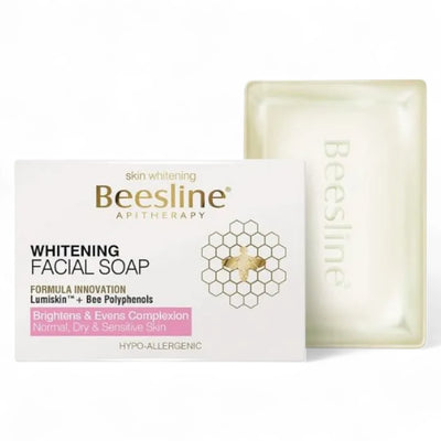 Beesline Whitening Facial Soap – With Lumiskin, Vitamin C & Bee Polyphenols – Brightening Cleanser for Sensitive, Normal & Dry Skin – 85g - Damoo