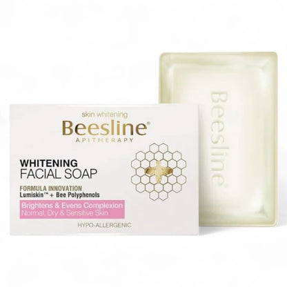 Beesline Whitening Facial Soap – With Lumiskin, Vitamin C & Bee Polyphenols – Brightening Cleanser for Sensitive, Normal & Dry Skin – 85g - Damoo