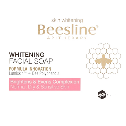 Beesline Whitening Facial Soap – With Lumiskin, Vitamin C & Bee Polyphenols – Brightening Cleanser for Sensitive, Normal & Dry Skin – 85g - Damoo