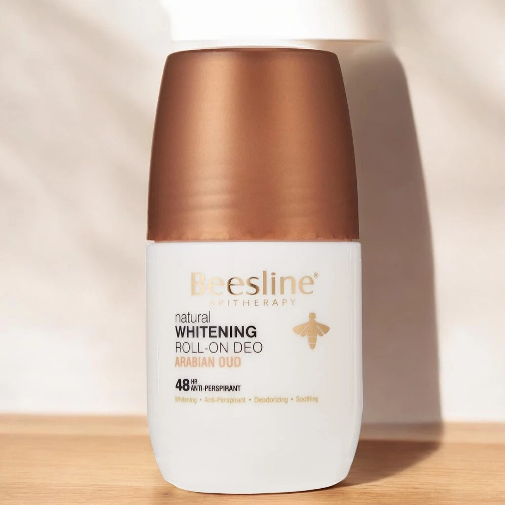 Beesline Whitening Roll-On Deodorant – Arabian Oud Scent, 50ml | 24H Anti-Perspirant Protection for Sensitive Skin | Natural Whitening, Alcohol-Free, Non-Sticky Formula - Damoo