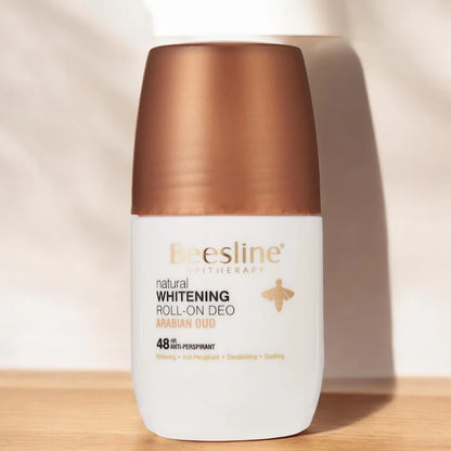 Beesline Whitening Roll-On Deodorant – Arabian Oud Scent, 50ml | 24H Anti-Perspirant Protection for Sensitive Skin | Natural Whitening, Alcohol-Free, Non-Sticky Formula - Damoo