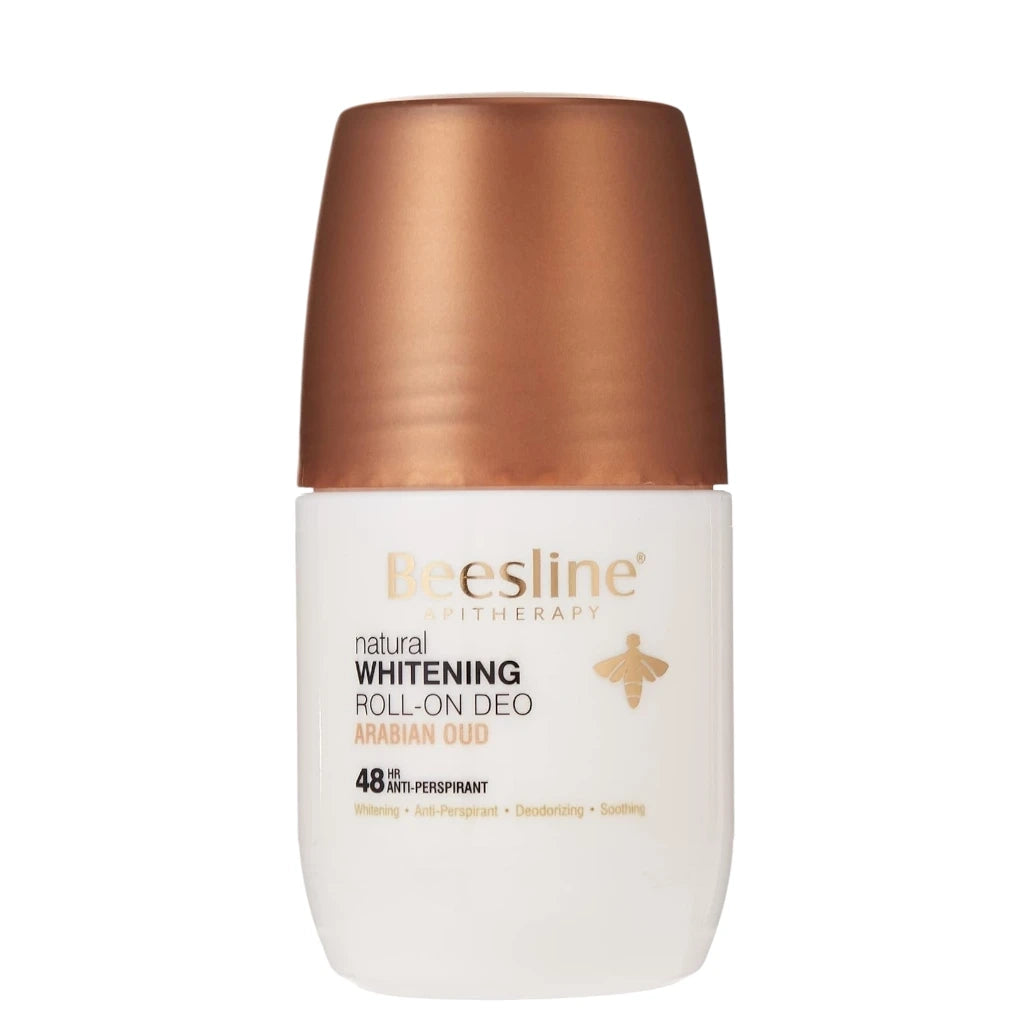Beesline Whitening Roll-On Deodorant – Arabian Oud Scent, 50ml | 24H Anti-Perspirant Protection for Sensitive Skin | Natural Whitening, Alcohol-Free, Non-Sticky Formula - Damoo