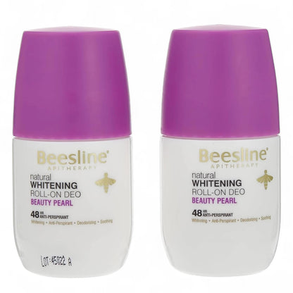 Beesline Whitening Roll-On Deodorant Beauty Pearl – 50ml (1+1 Free) | 48-Hour Anti-Perspirant with Skin Brightening, Odor Control & Teflose Technology – Alcohol & Ammonia Free - Damoo