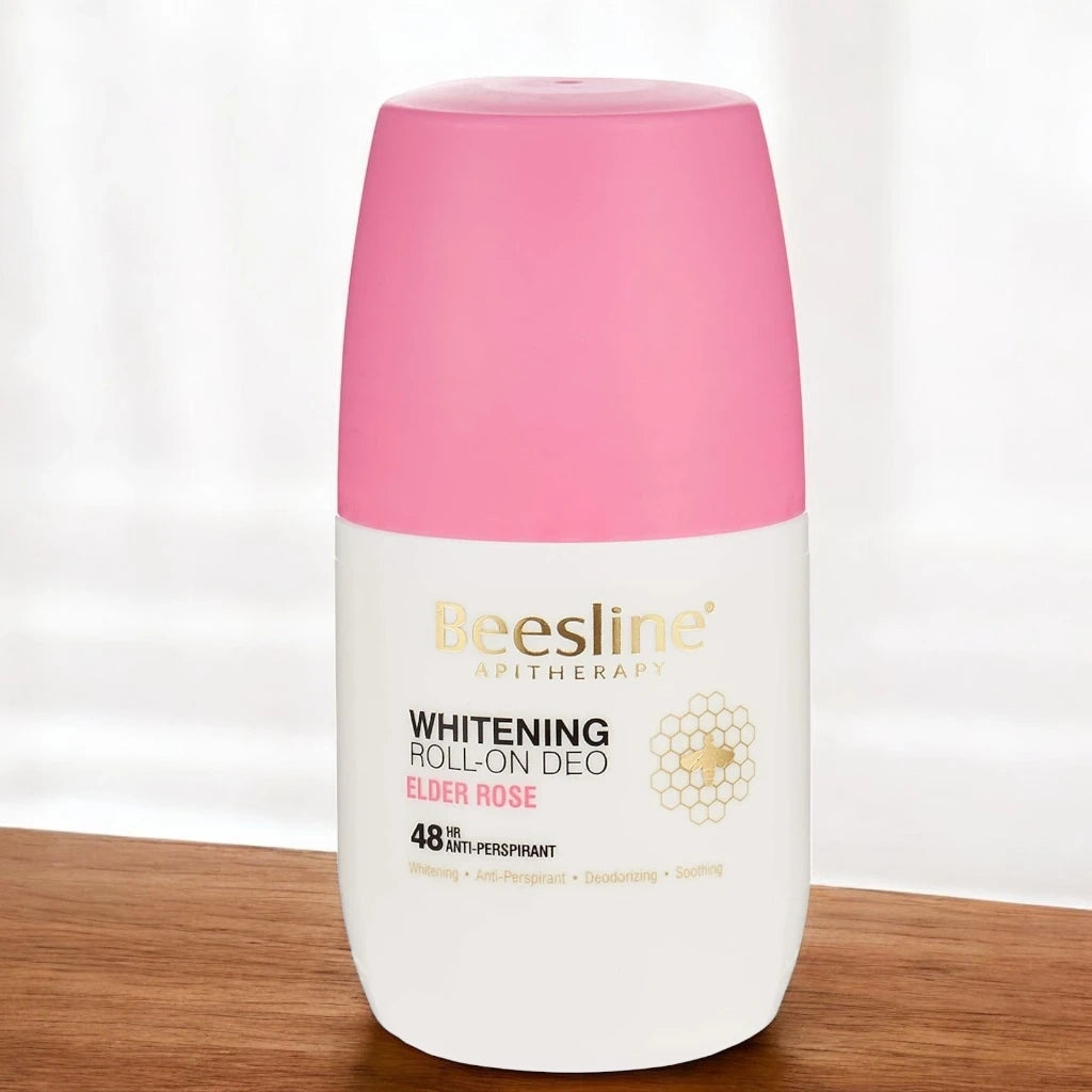 Beesline Whitening Roll-On Deodorant – Elder Rose Fragrance, 50ml | 48H Antiperspirant with Natural Brightening, Non-Sticky Formula for Sensitive Skin | Alcohol & Paraben Free - Damoo